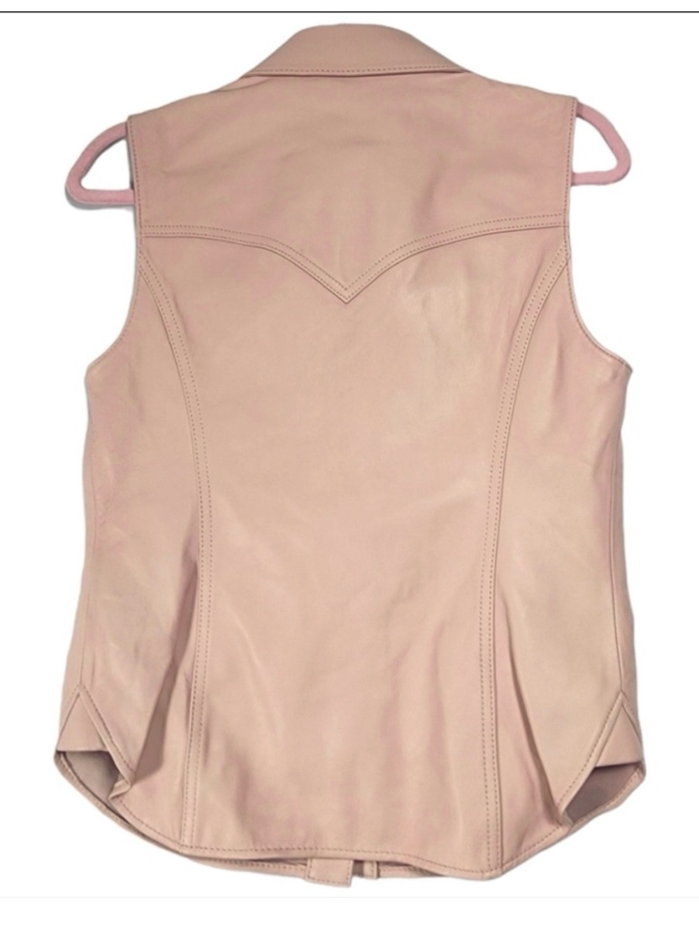 NWT Coach Leather Vest: Blush Pink Lamb Leather, Size 4 - Picture 2 of 4